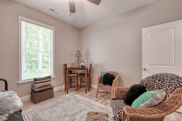 119 W Caylee, Chesnee, SC 29323 - living area with wood finished floors and ceiling fan