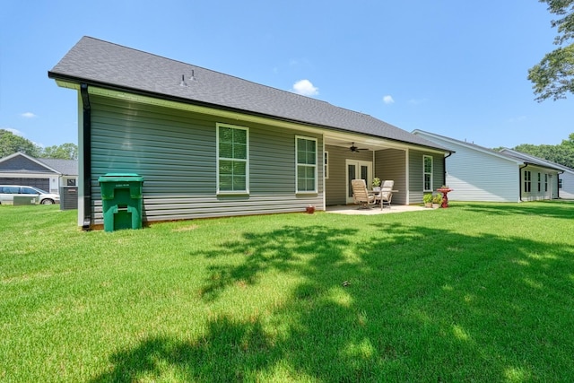 119 W Caylee, Chesnee, SC 29323 - back of property with ceiling fan, a patio, and a yard