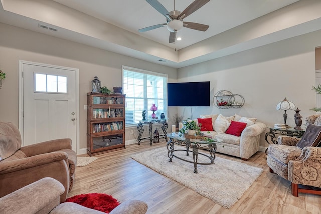 119 W Caylee, Chesnee, SC 29323 - living room featuring light wood-style flooring, a ceiling fan, and recessed lighting