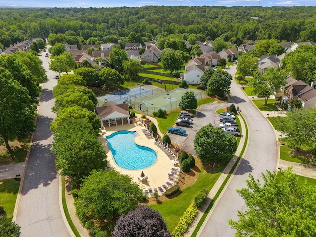 514 Collingsworth, Greenville, SC 29615 - aerial view of residential area with a pool and a forest