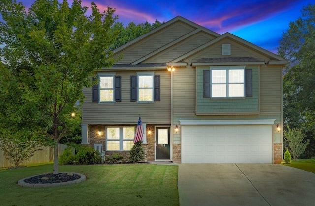 714 Cremello, Moore, SC 29369 - view of front of home featuring a garage, driveway, and stone siding
