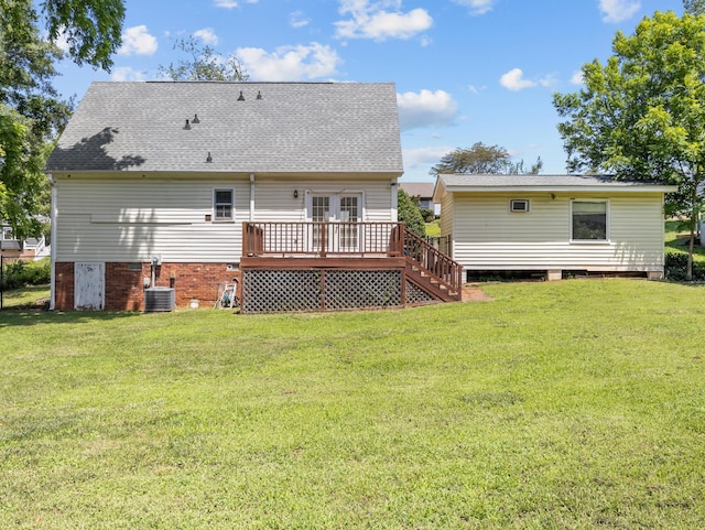 114 Maplewood, Greer, SC 29651 - rear view of property featuring a deck, a yard, and a shingled roof