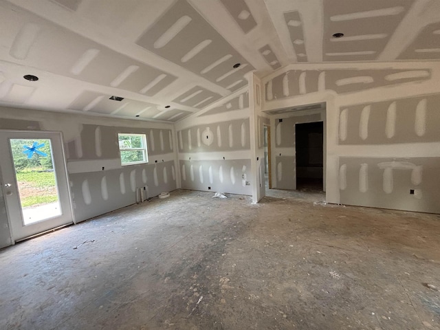 141 Knollcrest, Gaffney, SC 29340 - unfurnished living room featuring vaulted ceiling