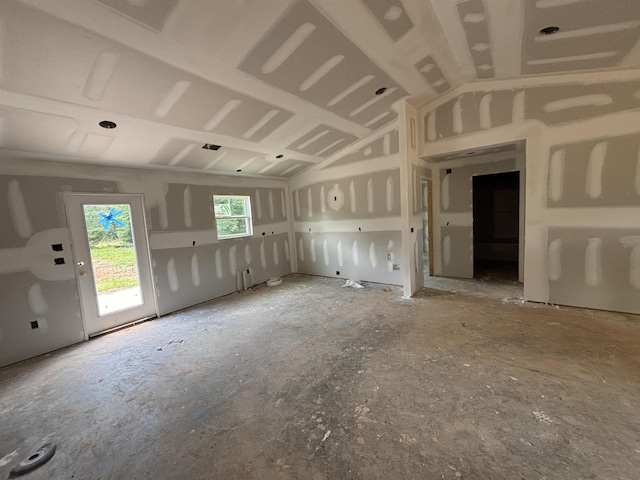 141 Knollcrest, Gaffney, SC 29340 - unfurnished living room with lofted ceiling