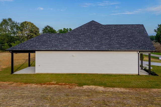 634 N Green Riv, Gaffney, SC 29341 - view of side of property featuring a yard, roof with shingles, and a patio area