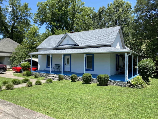 414 W Buford, Gaffney, SC 29340 - country-style home with covered porch, a shingled roof, a front yard, and stucco siding