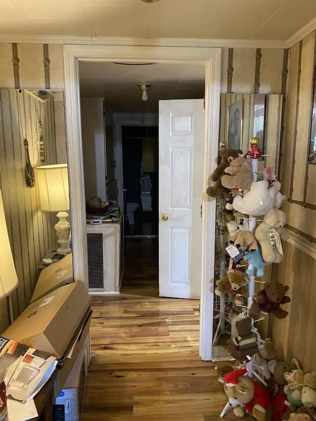 414 W Buford, Gaffney, SC 29340 - hallway with ornamental molding and wood finished floors