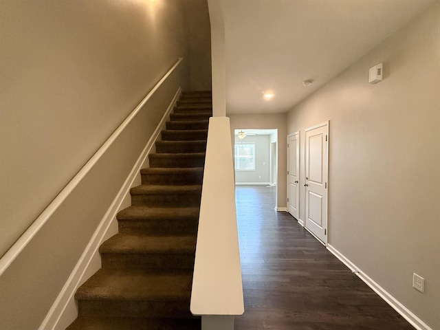 158 Clingstone, Duncan, SC 29334 - stairs with wood finished floors, ceiling fan, and recessed lighting