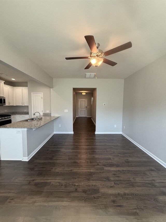 158 Clingstone, Duncan, SC 29334 - unfurnished living room featuring a ceiling fan and dark wood-style flooring