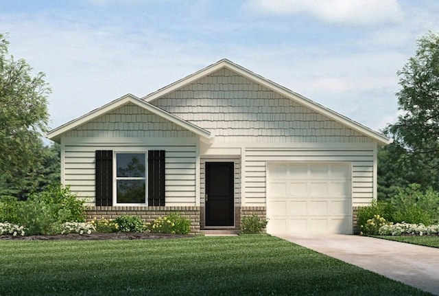 669 Evaleigh, Woodruff, SC 29388 - view of front of property with driveway, a garage, and a front lawn