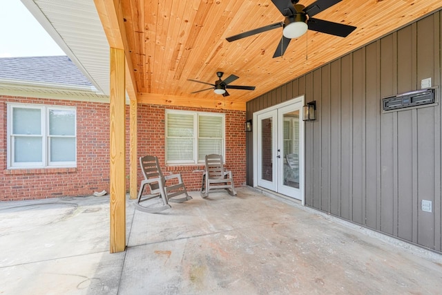 233 Summerfield, Moore, SC 29369 - view of patio with a ceiling fan and french doors