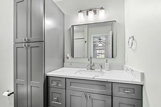308 Juniper Leaf, Greer, SC 29651 - bathroom with vanity and ceiling fan