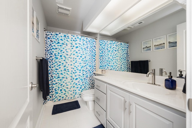 403 Barrington Park, Greer, SC 29650 - bathroom with vanity, tile patterned floors, and a shower with curtain