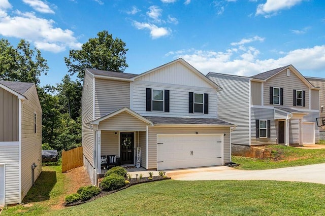 226 Christopher St, Duncan, SC 29334 - traditional-style house with driveway, an attached garage, and a porch
