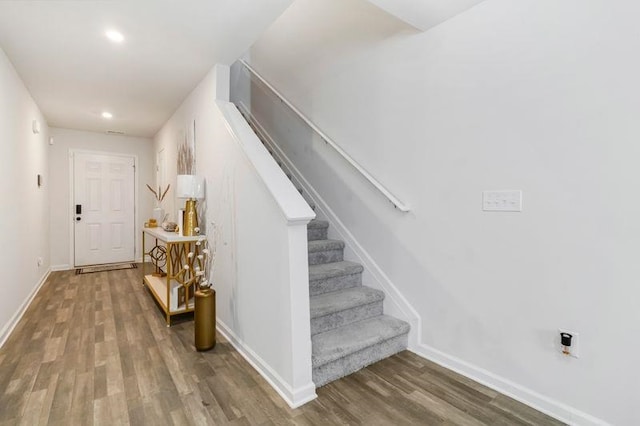 226 Christopher St, Duncan, SC 29334 - stairway with wood finished floors and recessed lighting
