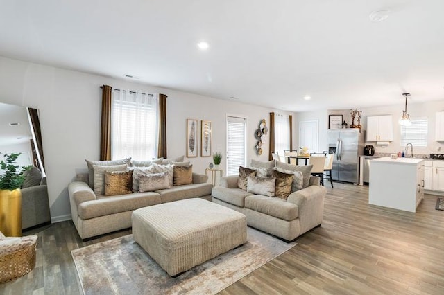 226 Christopher St, Duncan, SC 29334 - living room featuring light wood-style flooring and recessed lighting