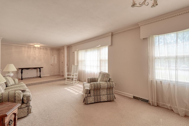 104 Pine, Laurens, SC 29360 - carpeted living area featuring plenty of natural light