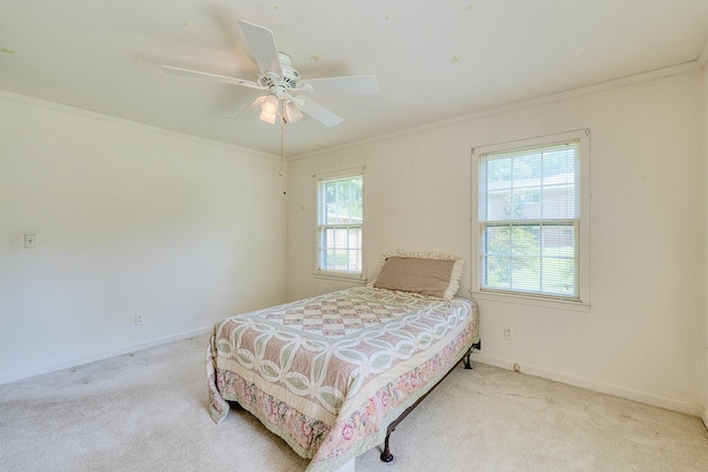 104 Pine, Laurens, SC 29360 - carpeted bedroom featuring ornamental molding and ceiling fan