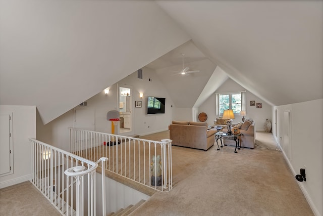 207 Carolina Club Dr, Spartanburg, SC 29306 - bonus room featuring carpet flooring, vaulted ceiling, and a ceiling fan