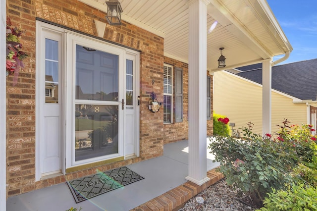 8 Glenbow, Simpsonville, SC 29680 - property entrance with covered porch and brick siding