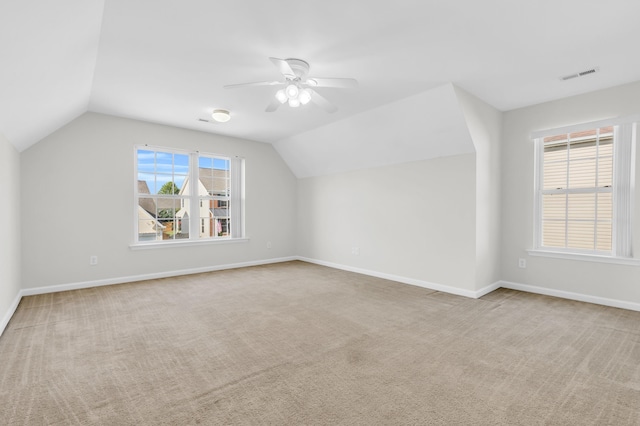 8 Glenbow, Simpsonville, SC 29680 - additional living space with carpet flooring, lofted ceiling, and a ceiling fan