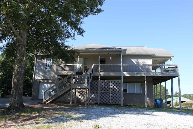 view of front of house with a deck