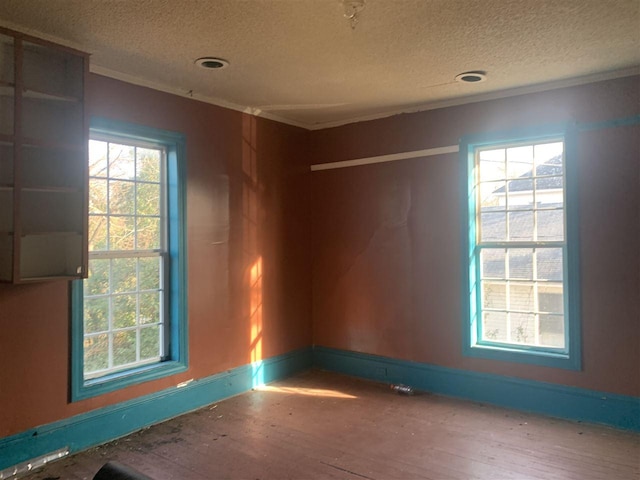 spare room with plenty of natural light and hardwood / wood-style floors