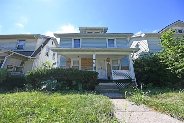 view of front of home with covered porch