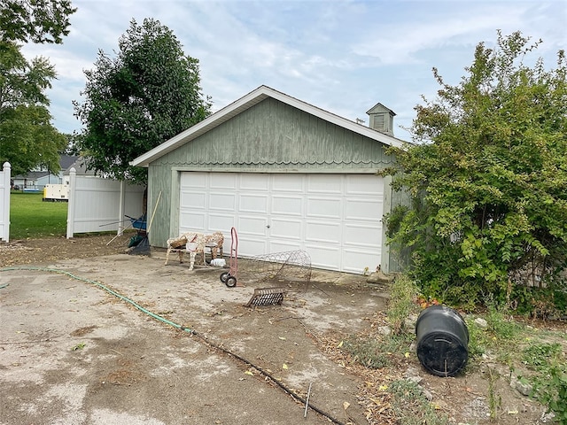 view of garage