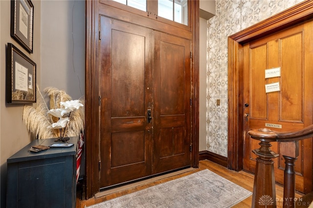 foyer featuring light hardwood / wood-style flooring