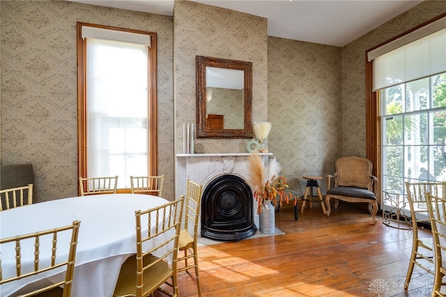 sitting room featuring hardwood / wood-style flooring