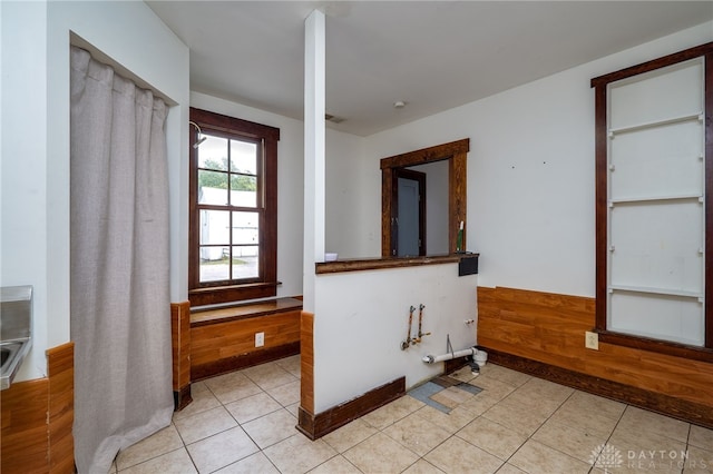 bathroom with tile patterned flooring