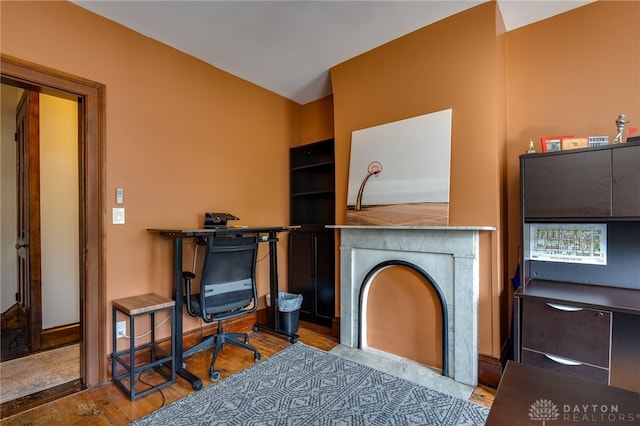 living room featuring hardwood / wood-style floors