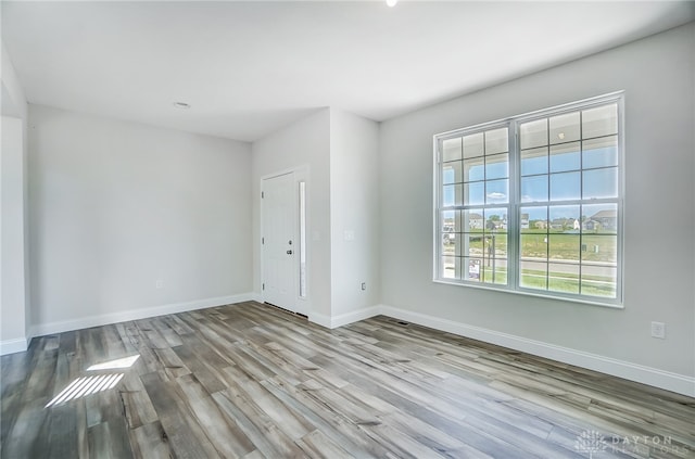 spare room with hardwood / wood-style floors