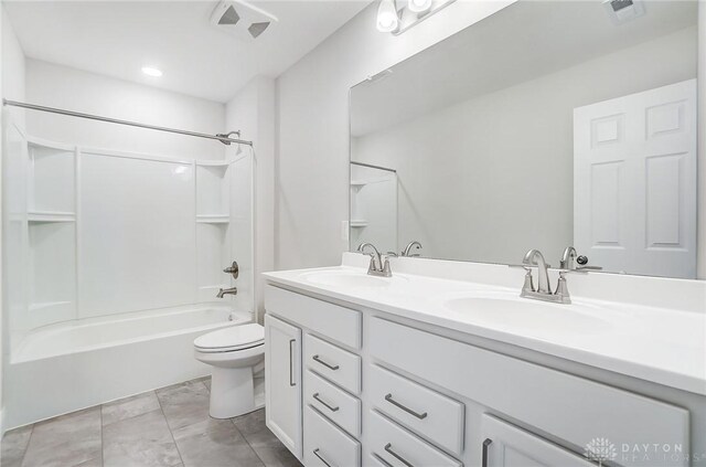 536 Hines Cir, Washington Twp, OH 45458 - full bathroom with toilet, double vanity, and shower / tub combination