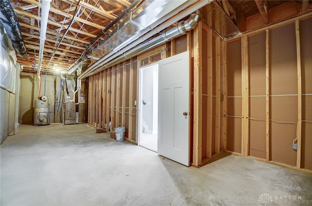 basement with gas water heater