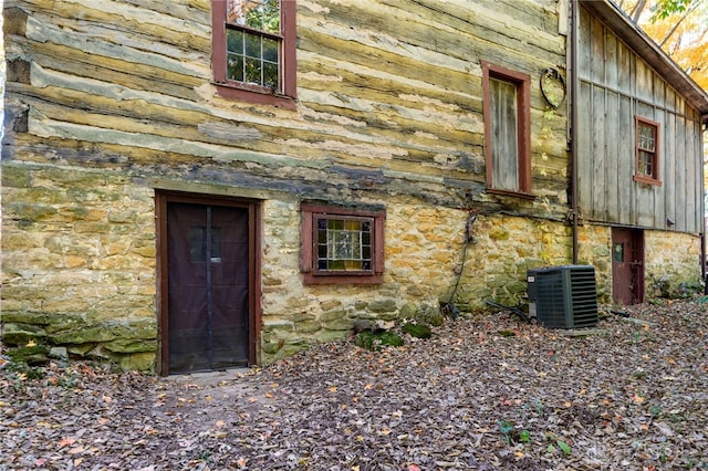 view of property exterior with central air condition unit