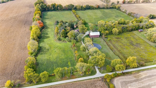 drone / aerial view with a rural view