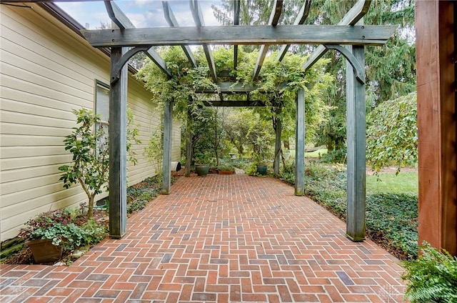 view of patio / terrace with a pergola