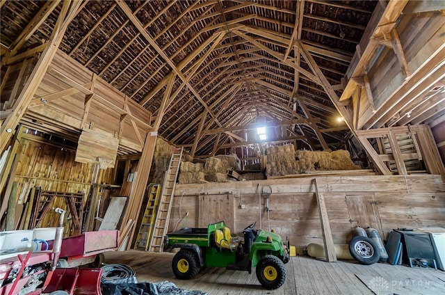 miscellaneous room featuring vaulted ceiling