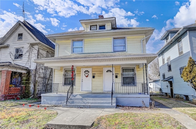 view of front of house with covered porch