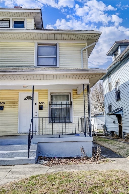 view of front of home with a porch