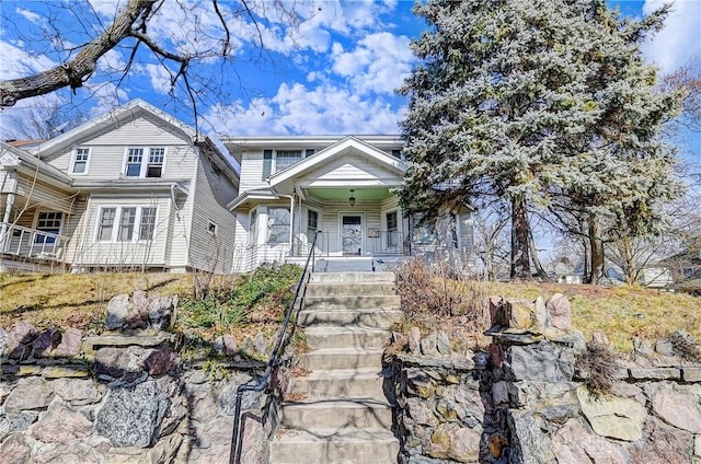 view of front of house with covered porch