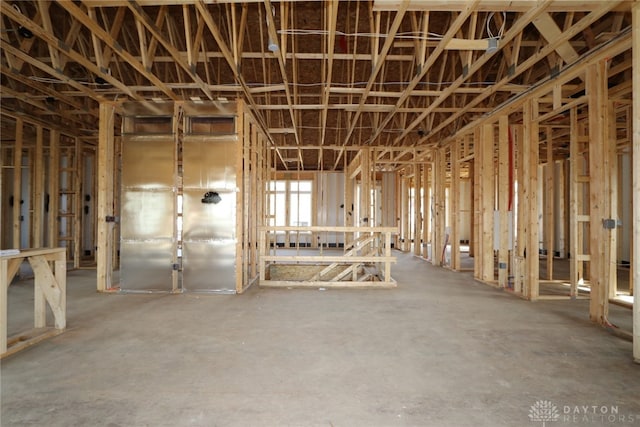 misc room with concrete flooring