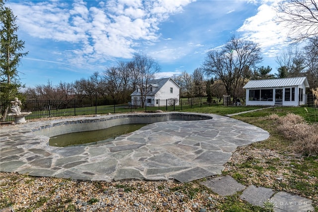 2696 Wilmington Rd, Lebanon, OH 45036 - view of swimming pool with a fenced backyard, a sunroom, a yard, and a fenced in pool