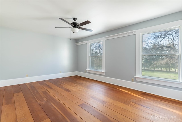 2696 Wilmington Rd, Lebanon, OH 45036 - spare room with baseboards, ceiling fan, and wood-type flooring