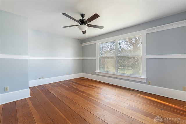 2696 Wilmington Rd, Lebanon, OH 45036 - empty room with hardwood / wood-style flooring, baseboards, and a ceiling fan