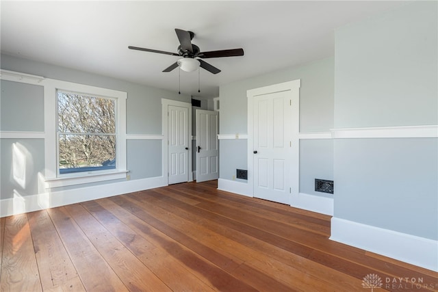 2696 Wilmington Rd, Lebanon, OH 45036 - spare room featuring hardwood / wood-style flooring, baseboards, and ceiling fan