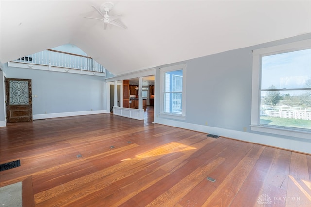 2696 Wilmington Rd, Lebanon, OH 45036 - unfurnished living room featuring hardwood / wood-style flooring, baseboards, and ceiling fan