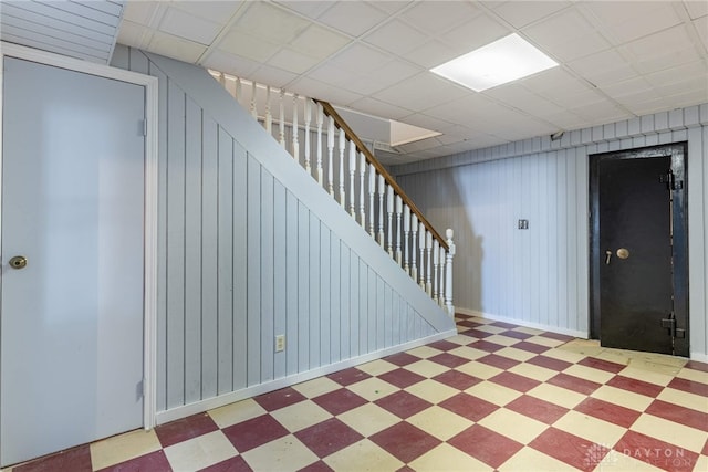 2696 Wilmington Rd, Lebanon, OH 45036 - finished basement with stairway, baseboards, and tile patterned floors